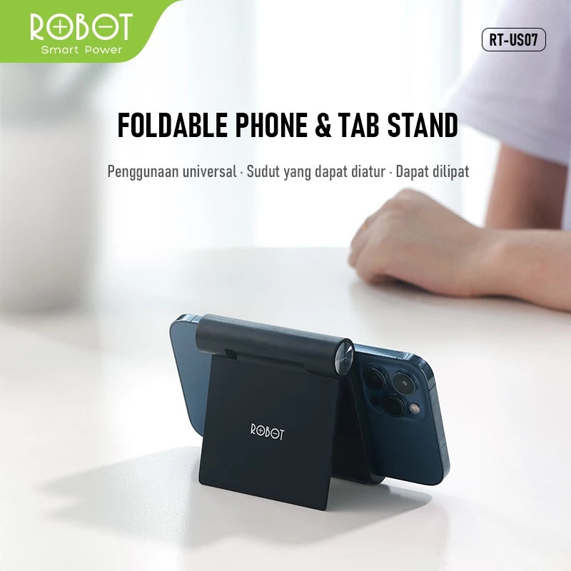 ROBOT RT-US07 Portable Foldable Universal Stent Holder For Phone and Tablet Black