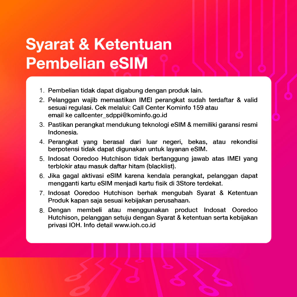 eSIM Perdana Tri Happy 3GB