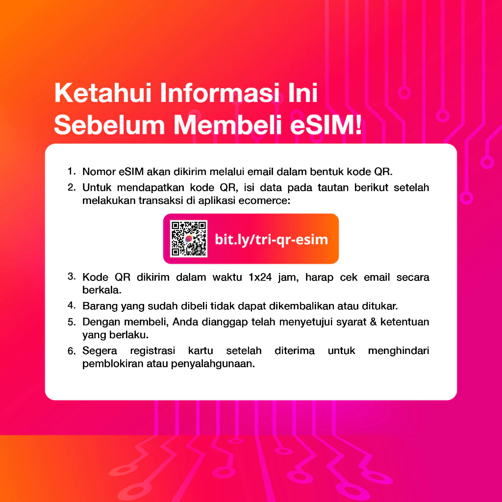 eSIM Perdana Tri Happy 3GB