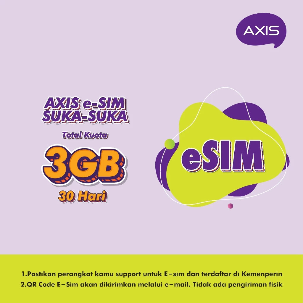 ESIM AXIS Bronet 24Jam 3GB 30hr
