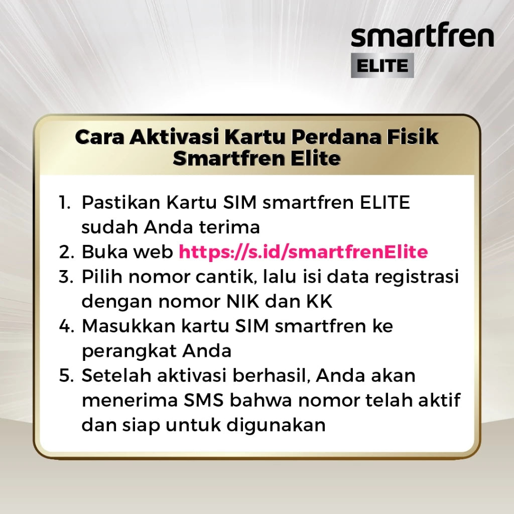 Kartu Perdana Smartfren Elite Paskabayar 70GB Gratis Nomor Cantik 1JT
