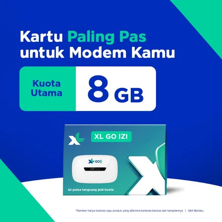 Kartu Perdana XL GO - Khusus Perangkat MiFi 8GB (Modem Portable WiFi)
