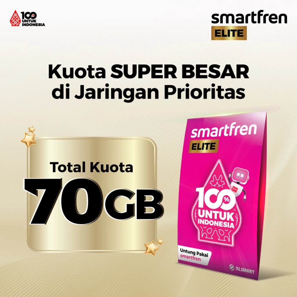Kartu Perdana Smartfren Elite Paskabayar 70GB Gratis Nomor Cantik 1JT