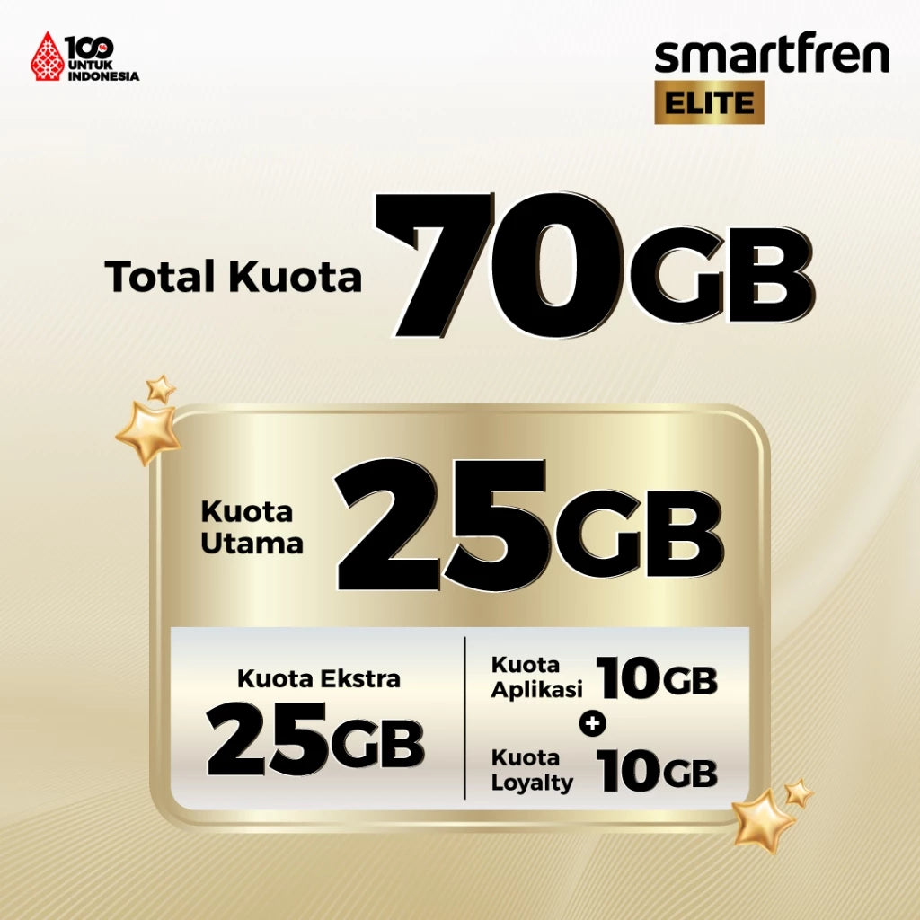 Kartu Perdana Smartfren Elite Paskabayar 70GB Gratis Nomor Cantik 1JT