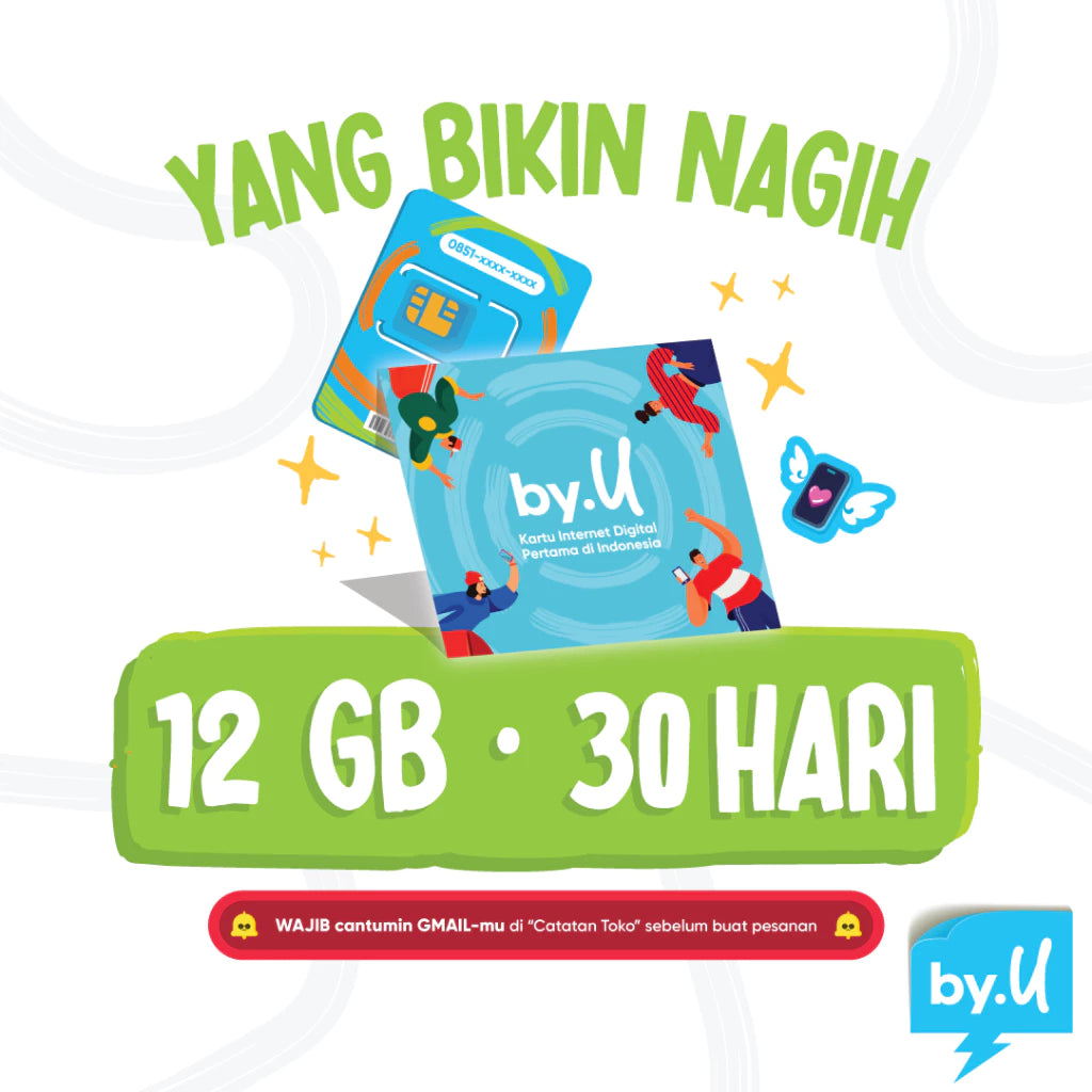 Kartu Perdana by.U Kuota 12 GB | 30 Hari