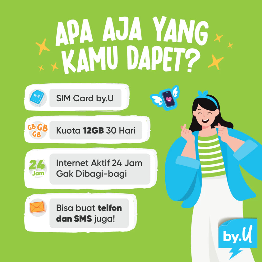 Kartu Perdana by.U Kuota 12 GB | 30 Hari