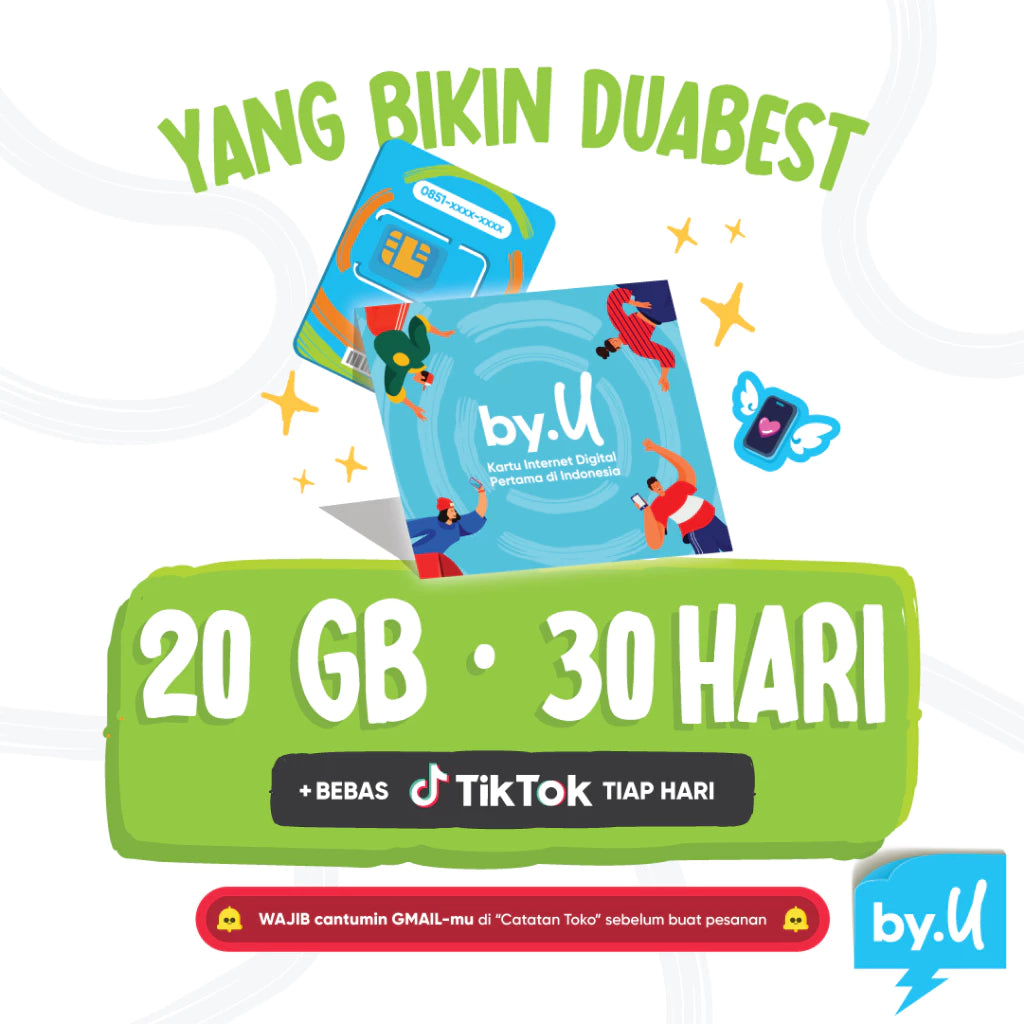 Kartu Perdana by.U Kuota 20 GB | 30 Hari