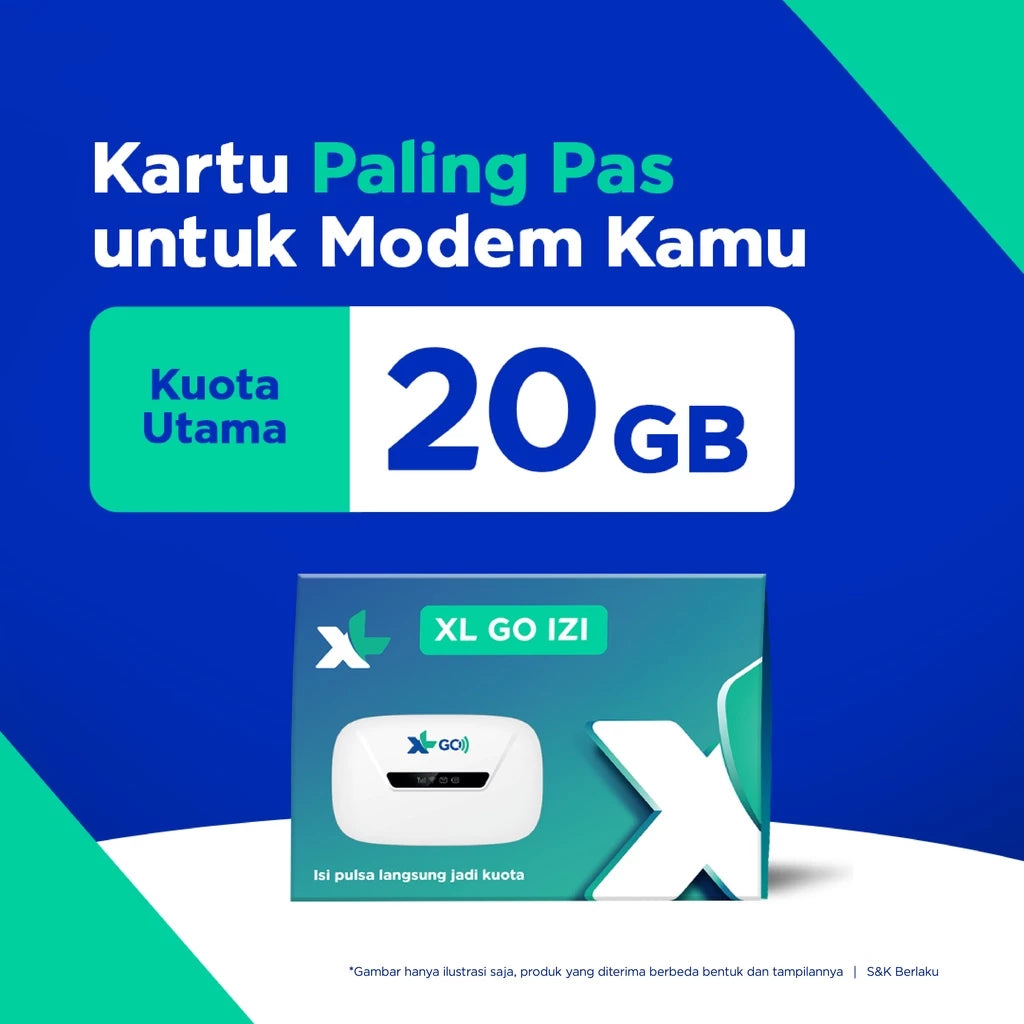 Kartu Perdana XL GO - Khusus Perangkat MiFi 20GB (Modem Portable WiFi)