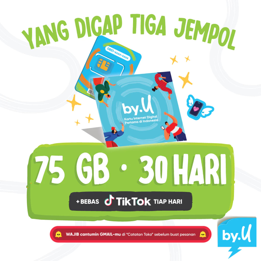 Kartu Perdana by.U Kuota 75 GB | 30 Hari