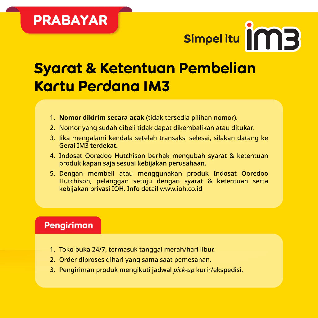 Kartu Perdana IM3 Freedom Internet 3GB