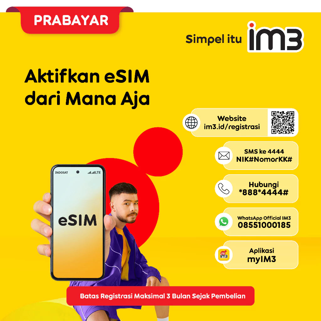 eSIM Perdana IM3 Freedom Internet 3GB
