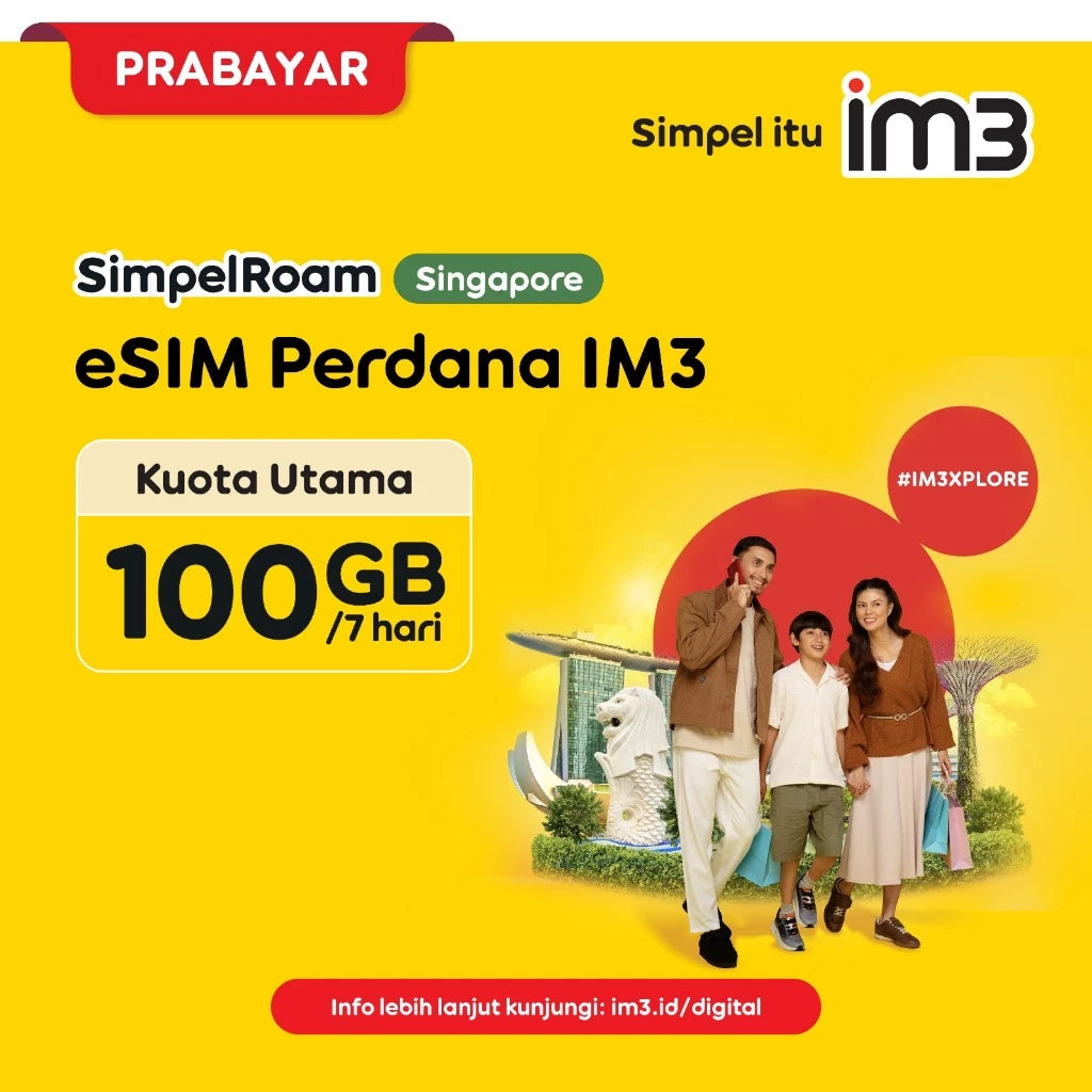 eSIM Perdana Roaming Single Pack | Singapore 100GB / 7 Hari