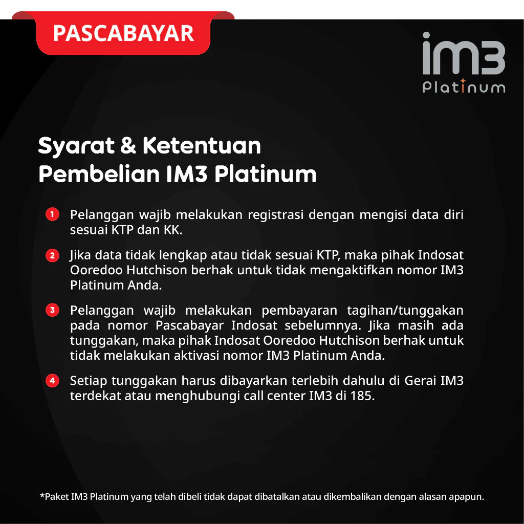 eSIM Perdana Platinum 100 Kontrak 3 Bulan