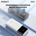 ROBOT Powerbank Fast Charging 20000mAh 15W 2 Input 3 Output with LED RT22S Original - Garansi 1 Tahun